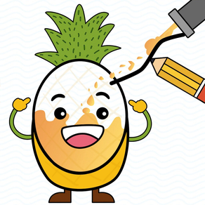 Happy Pineapple Draw Line