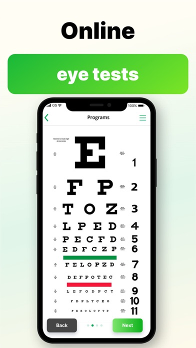 Eye exercises and Vision test poster