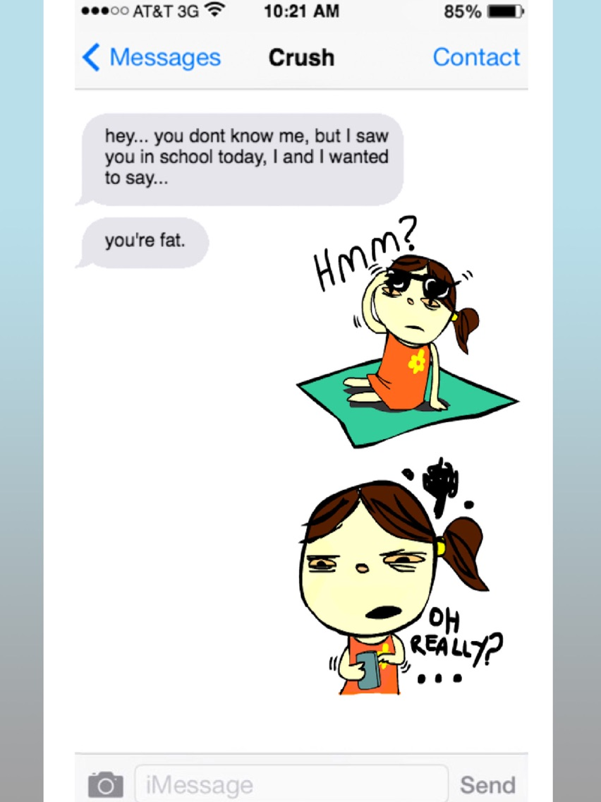 Grumpy Girl - Funny Stickers poster