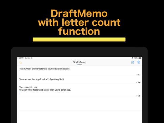 DraftMemo with count function poster
