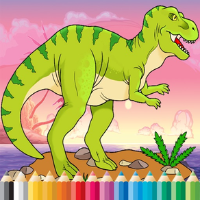 着色书侏罗纪恐龙免费 - 为孩子