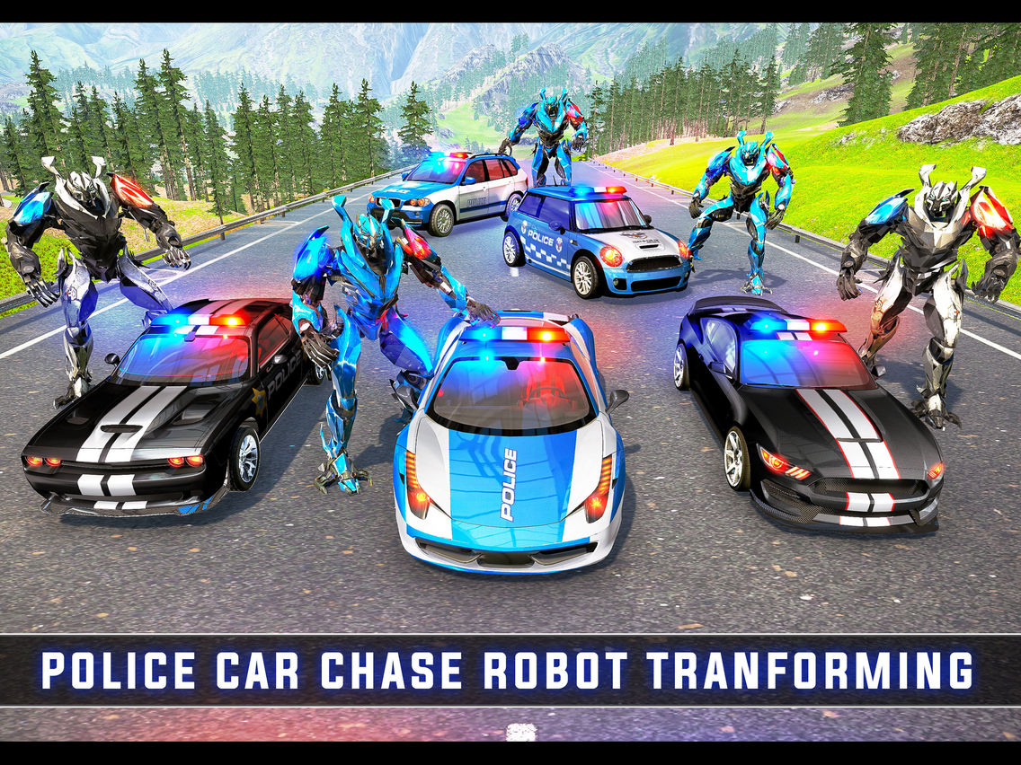 Police Car Chase Robot War poster