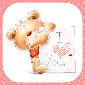 I Love You - Cute Teddy Bear Stickers for messages