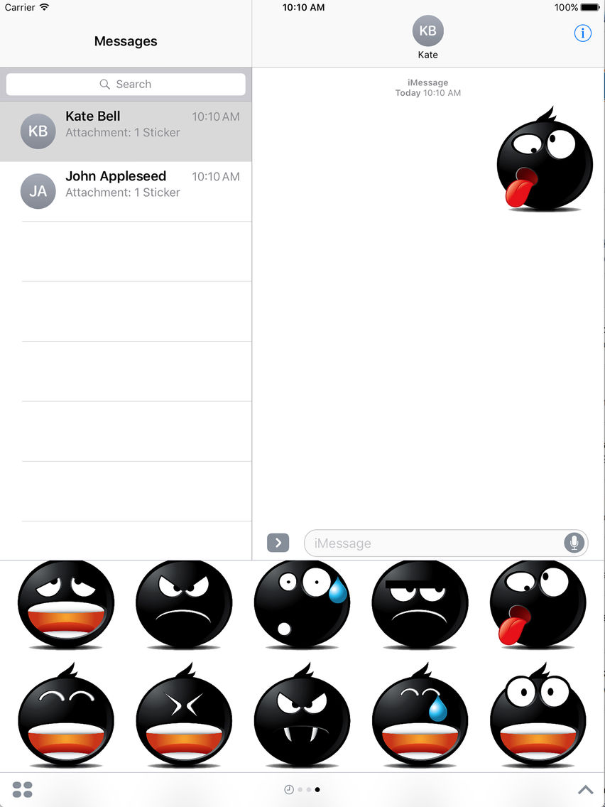 Cool Black Emoji Emotion Stickers for iMessage for iOS (iPhone/iPad