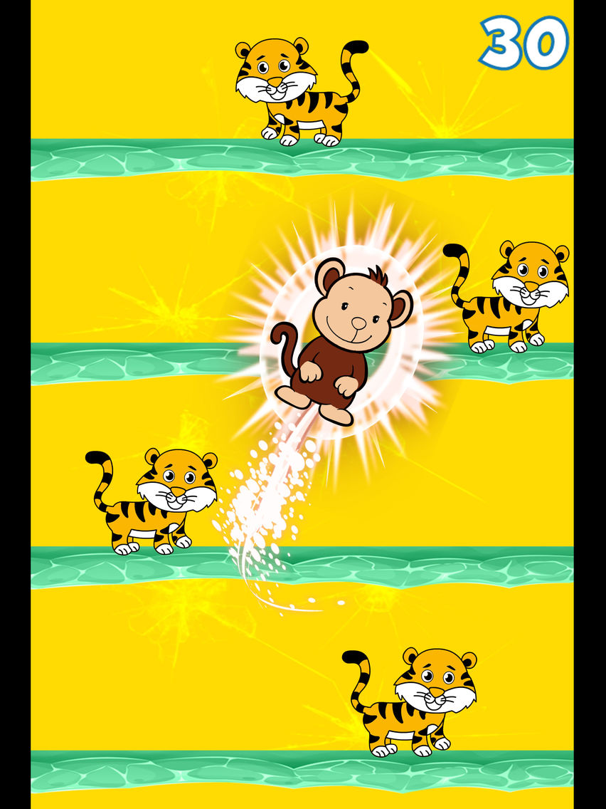 Monkey Jump vs Tiger Curious Affiche