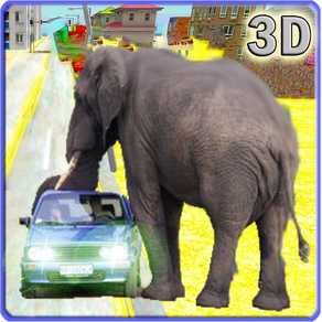 Elephant Run Simulator 2016 - Non Stop Cidade Rampage & Crashing Defesa contra caçadores e os Bulls