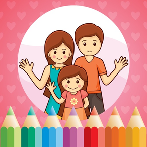 Family Coloring Book for Kids: Learn to color