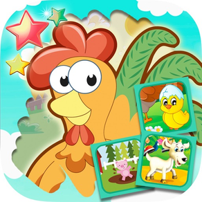 Scratch farm animals & pairs game for kids