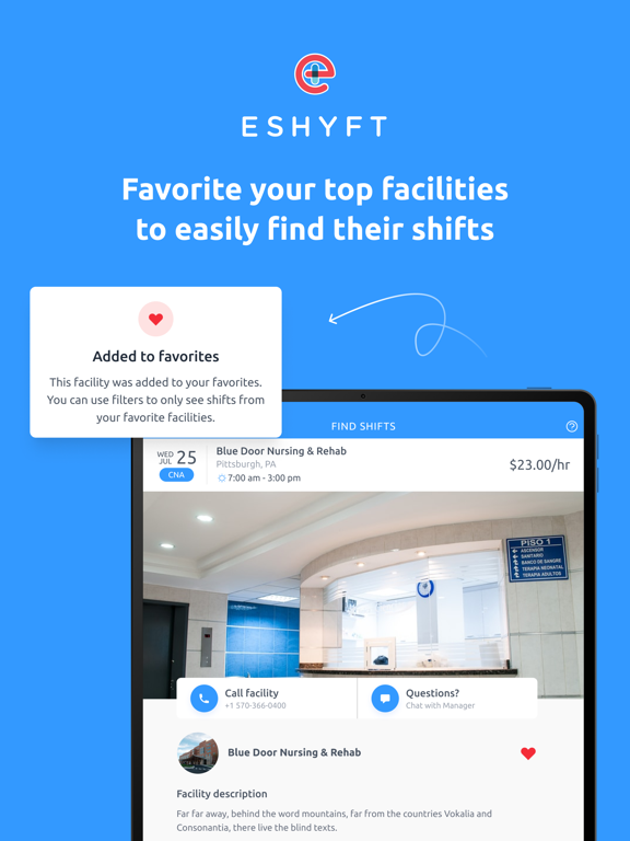 ESHYFT - Per Diem Nursing poster