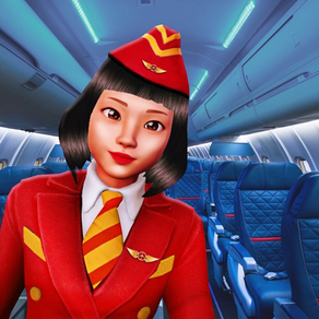 Flying Airplane Flight Hostess