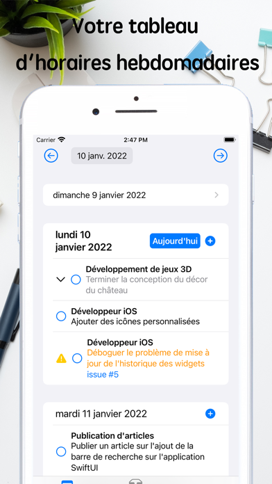 Plan hebdomadaire Affiche