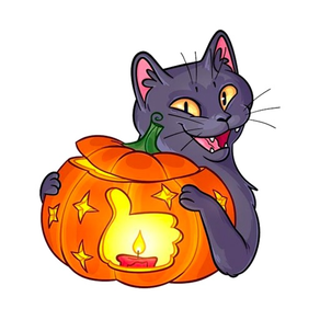 Cat Halloween Emoji Stickers