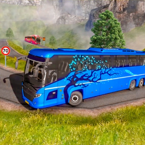 Off road uphill mountain Bus