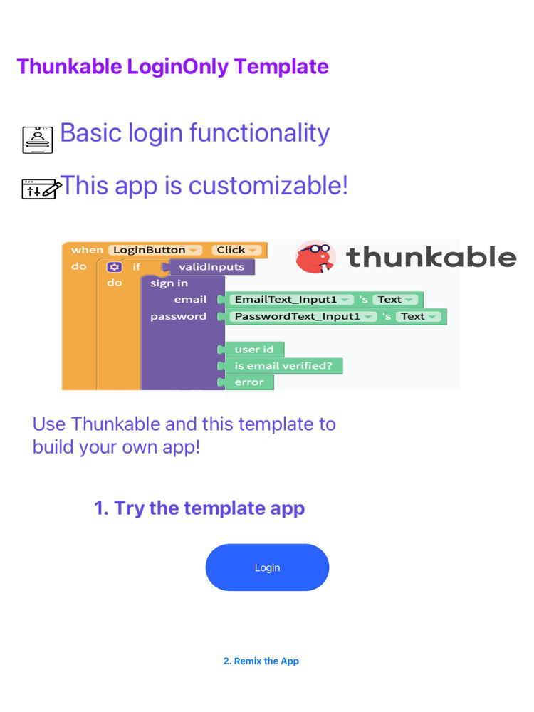 Thunkable LoginOnly poster