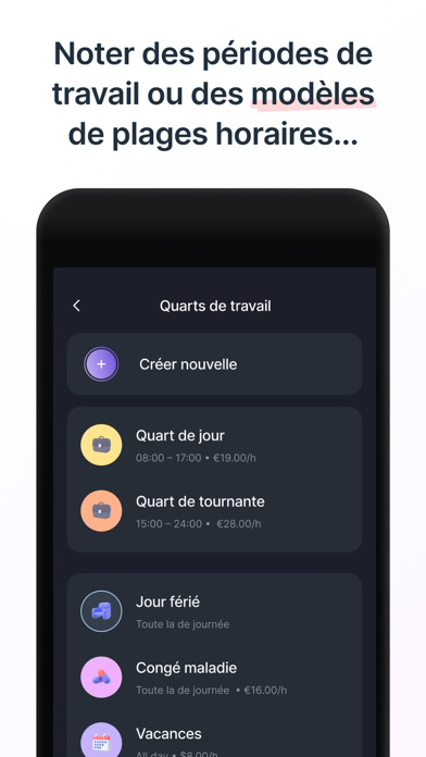 Calendrier horaire de travail Affiche