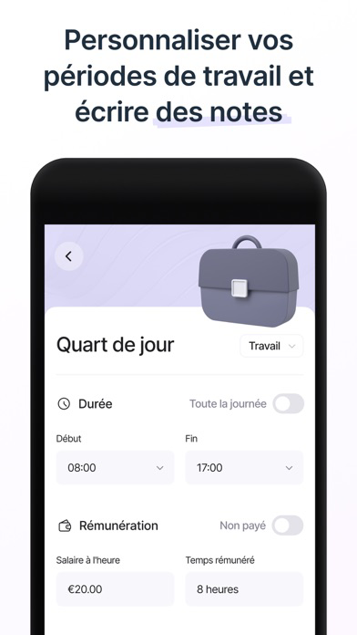 Calendrier horaire de travail Affiche