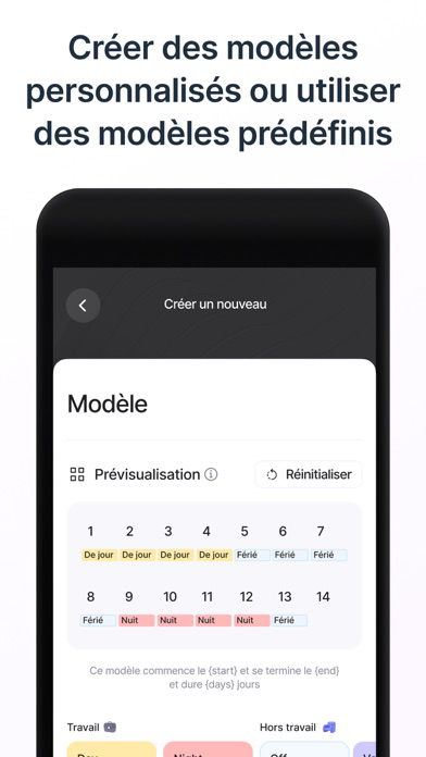 Calendrier horaire de travail Affiche