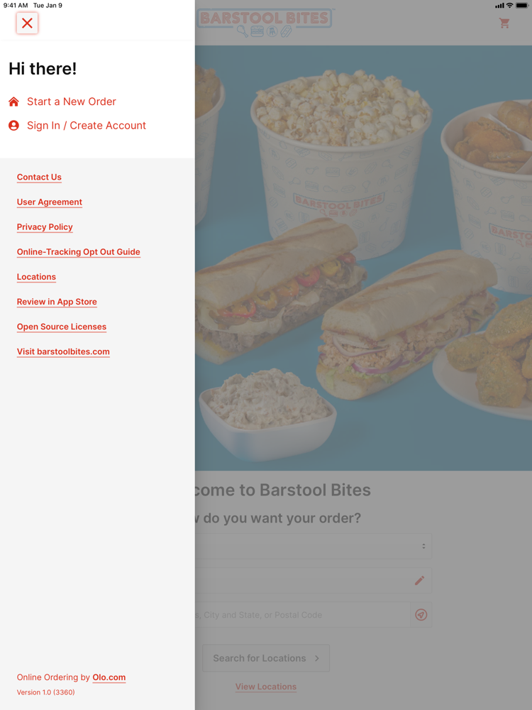 Barstool Bites Ordering poster