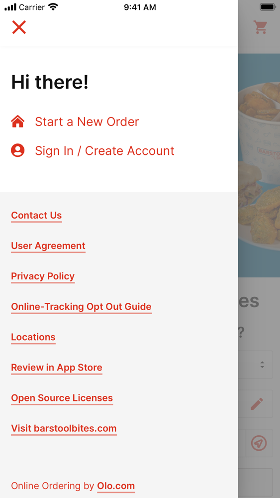 Barstool Bites Ordering poster