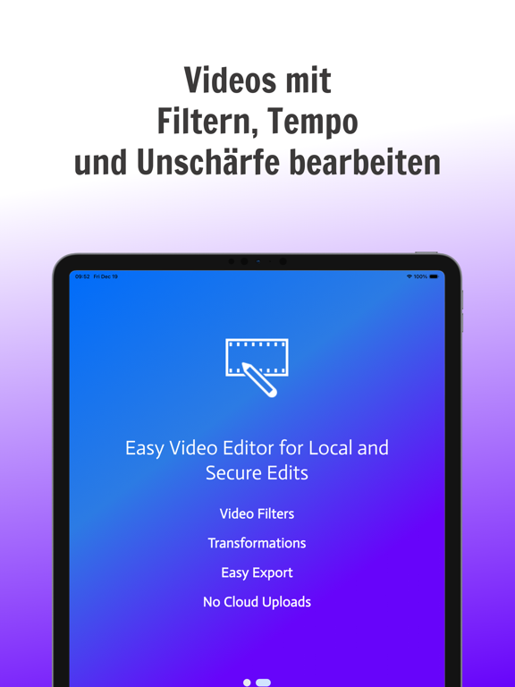 Video-Kompressor. Editor Plakat