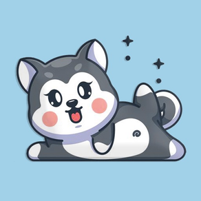 Husky Woof Stickers