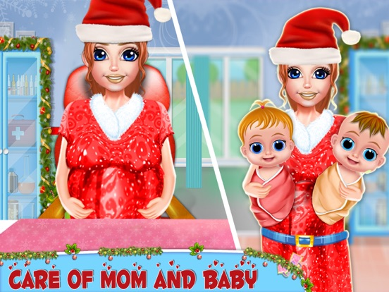 Noël maman et bébé jumeaux Affiche