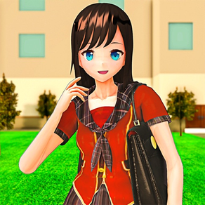 日本动画片 中学 由美女孩 3D