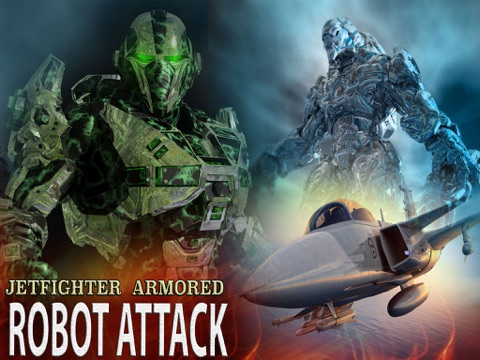 FighterJet Armored Robot Attack - 3D typhon aircraft carrier modern krypto war poster