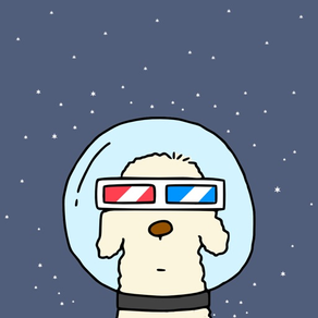 宇宙遊泳する犬が、動く！飛び出す！