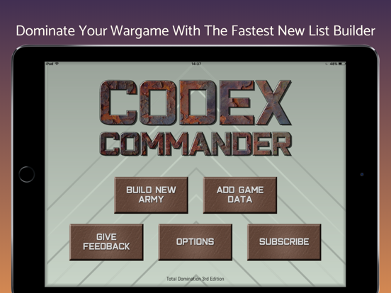 Codex Commander - Army Builder pour iOS (iPhone/iPad) - Téléchargement ...