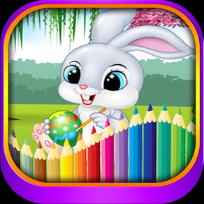 复活节 eggstravaganza 和兔子·宝宝填色·早教 ,儿童学画画免费