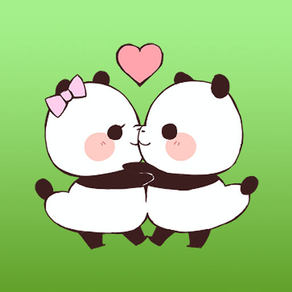 Lovely Panda Couple Sticker