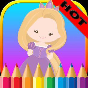 Princess Coloring Book - Alphabets Drawing Pages and Painting Educational Learning skill Games For Kid & Toddler