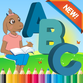 Alphabet color pages draw Animal fun games toddler