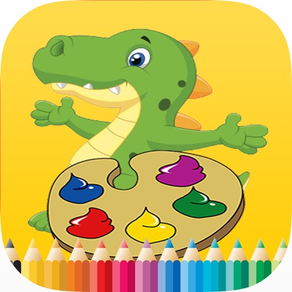 Pintura dinosaurio y Coloring Book - Juegos gratis para el aprendizaje Niños