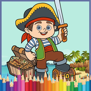 해적 색칠하기 책 : 사랑스러운 색칠하기 책 : 컬러 페이지 아이를위한 게임