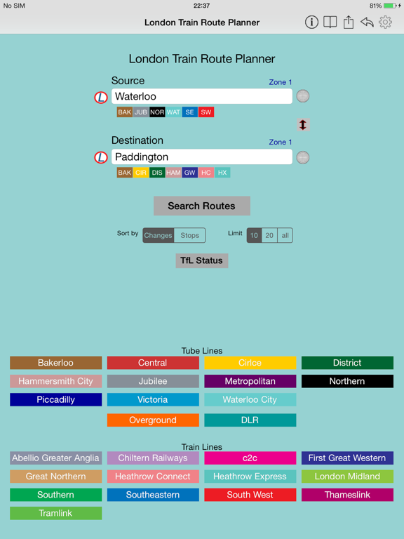 London Train Route Planner for iOS (iPhone/iPad/iPod touch) Free