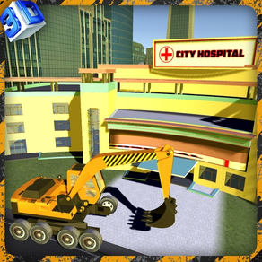 城市建設醫院和建築模擬器3d