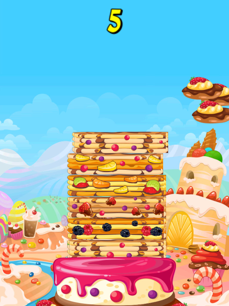 Pancake Stacking Game - Make a Tower of Food for Breakfast poster