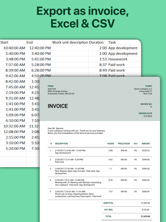 WorkingHours • Time Tracker poster