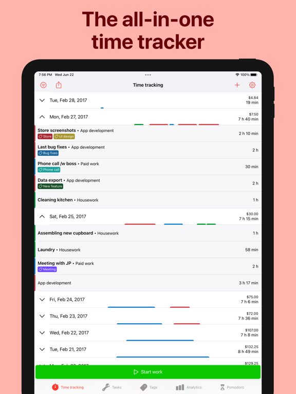 WorkingHours • Time Tracker poster