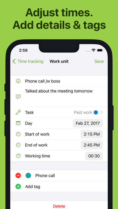WorkingHours • Time Tracker poster
