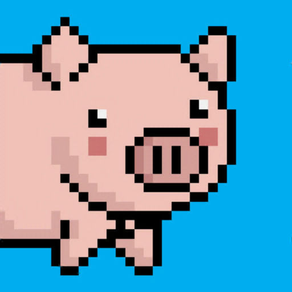 Pixel Falling Pig