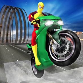 Superhero Motorcycle & Bicicleta  façanha corrida