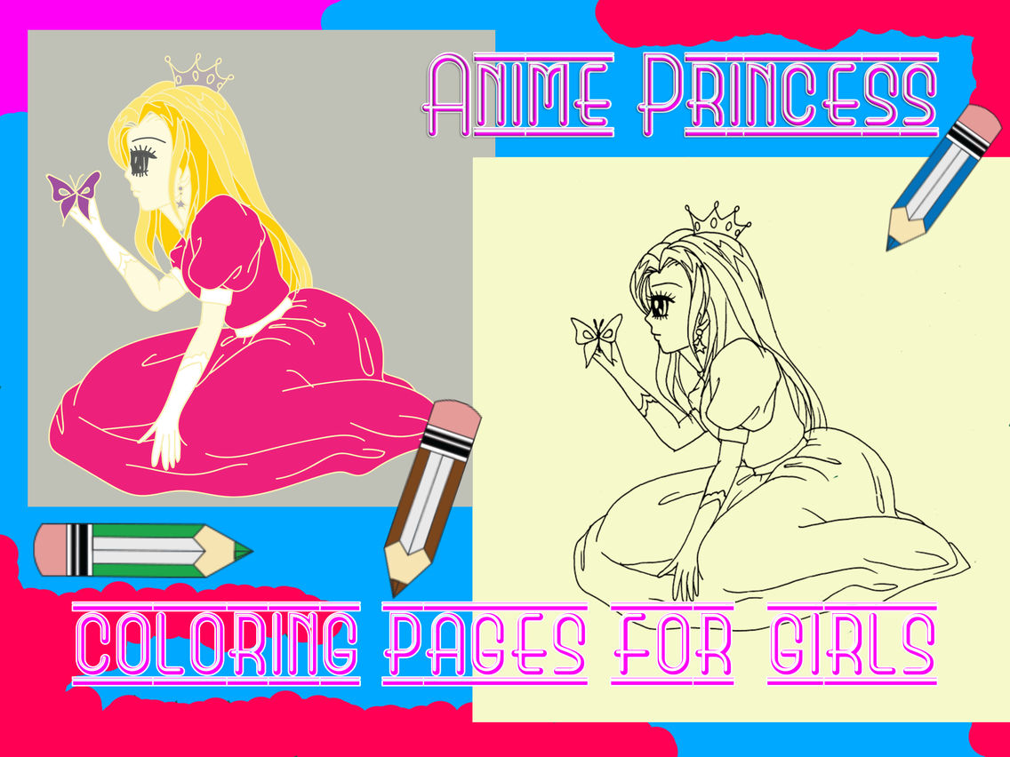my anime princess coloring pages colouring book poster