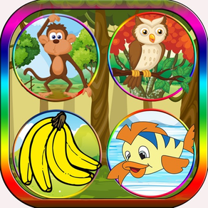 Jogos Animal e fruta correspondência Para Crianças