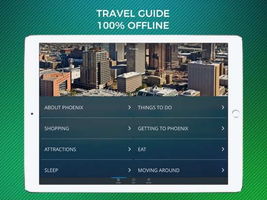 Phoenix Travel Guide with Offline Street Map poster