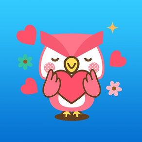 Lato The Pink Owl English Sticker