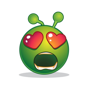 Grüne Smiley Emoji Sticker