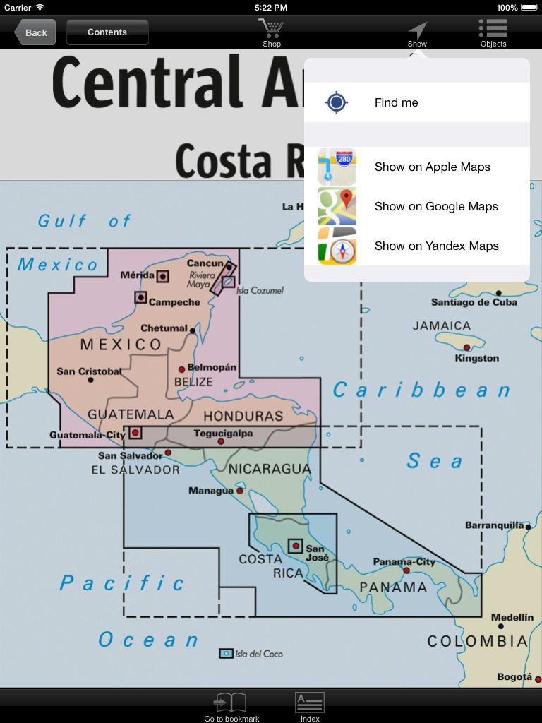 Central America. Tourist map. poster